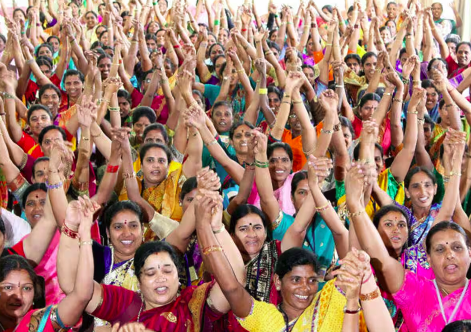 Women gathered together in a Bengaluru community setting